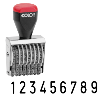 COLOP 7mm Adjustable Number Traditional Rubber Stamp-0700X